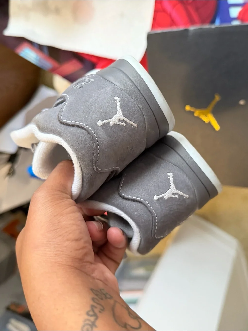 Jordan Infant Sneakers in Gray and White